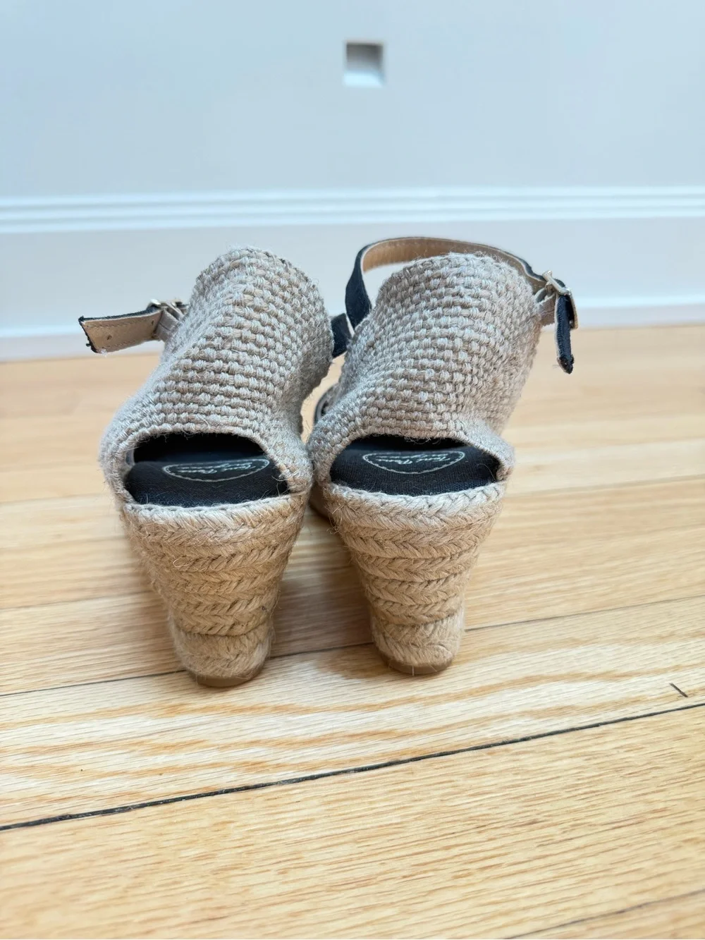 😍 NWOT Toni Pons Caldes Black Linen Espadrille Wedges EU 40/  9-9.5